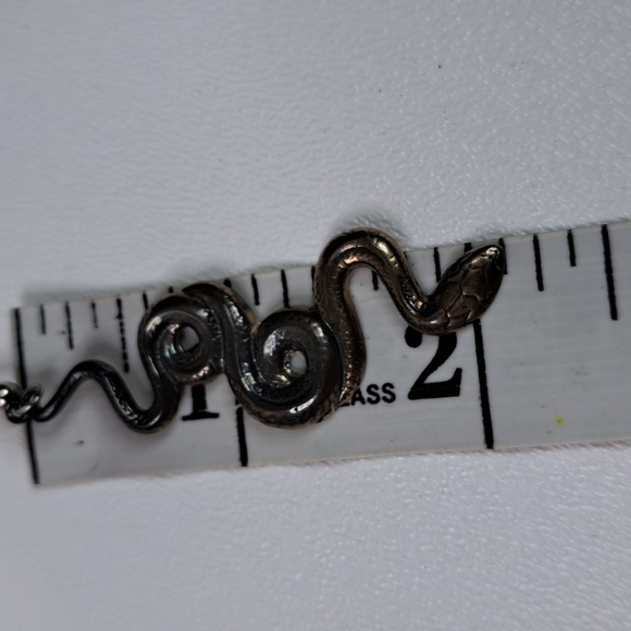 Patina Snake Vintage Sterling Silver Dangle Earrings - Picture 9 of 13